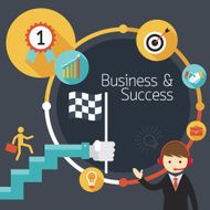 Business Concept Stairway to Success Frame