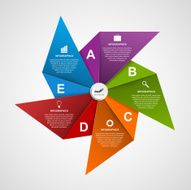 Infographics design template in the shape of air pinwheel