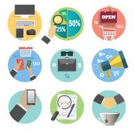 Business office and marketing items icons N14