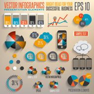 Colorful retro infographic elements