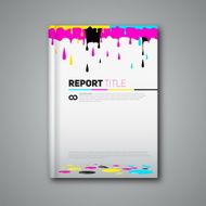 Modern abstract brochure in print style CMYK