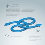 Presentation template of a bidirectional looping arrow