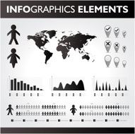 Black and white infographic set