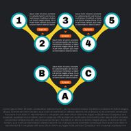 Sequence template infographics Two parts with footnotes