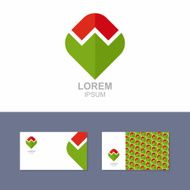 Logo Icon design element with business card template N2