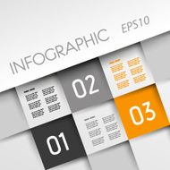 orange infographic square with three options