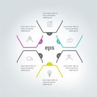 Hexagonal diagram Vector template Infographic element