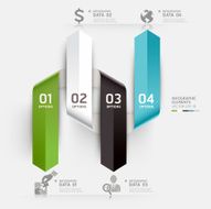 Abstract arrow Infographics banner origami style template N4