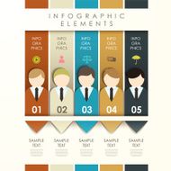 abstract origami banner with businessman infographics