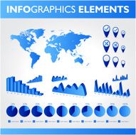 Blue infographic Universal icons set