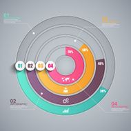 Abstract 3D paper Infographic N18