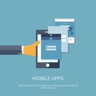 Vector illustration Mobile apps Programming and coding Flat ui