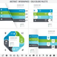 Cold Colors Abstract Infographics set 2