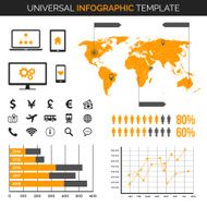 Infographic template with charts and icons - travel tourism business