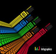 Tire tracks infographics background N4