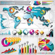 World map design set of infographic elements