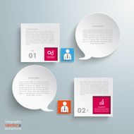 2 Squares Speech Bubbles Infographic