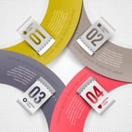 Abstract infographics paper elements with numbered labels