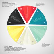 Six paper pieces infographic light