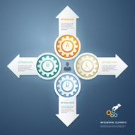 Color Gears Arrow Infographics Options Banner