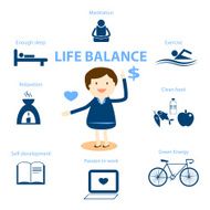 life balance for well being concept illustration