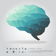 brain polygon with business icon N2