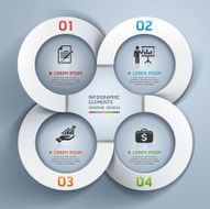 Abstract business circle origami style options banner N4