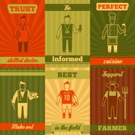 Profession characters composition poster