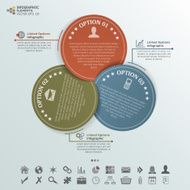 Three Round Cards Infographic Elements