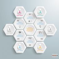 6 White Hexagons Cylce Businessmen