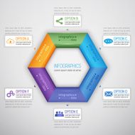 Colorful hexagonal infographics elements