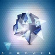 Abstract dimensional polygonal geometric infographic triangle style background for modern