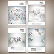 Timeline abstract network and world map with pointer marks Brochure