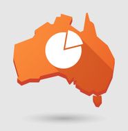 Australia map icon with a pie chart