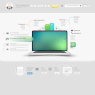 Technology website template with icons