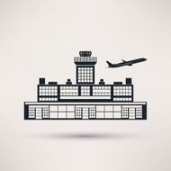 Airport building Icon in the flat style