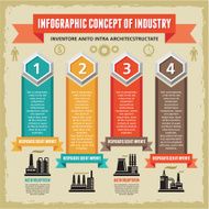 Infographic Concept with Symbols of Factories