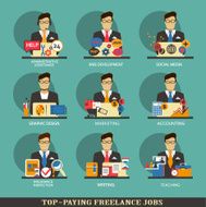 Set of freelance career icons