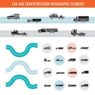 Car and transportation infographic icons set
