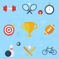 Sport concept flat icons vector illustration