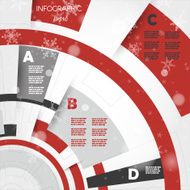 red christmas infographic template with rings