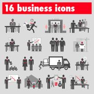 Sixteen business icons