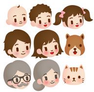 Collection of Cute Family Character - EPS10 N2