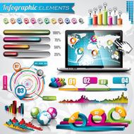 World map design set of infographic elements N4