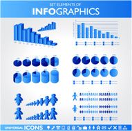 Blue infographic Universal icons set N4