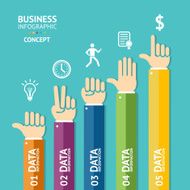 Vector business infographics with hands Flat