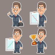 Fun businessman stickers concept set 5 N2