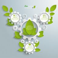 Big Eco Gear With Green Leaves 3 Options