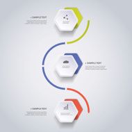 Infographic Concept - Flow Chart Design Timeline with Hexagons N2