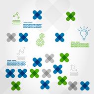 blue infographic template with x